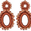 Oranje damesoorbellen met kraaltjes statement earrings