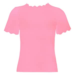 Scallop top pink roze