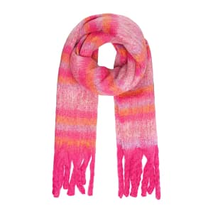 Kleurrijke gestreepte sjaal roze