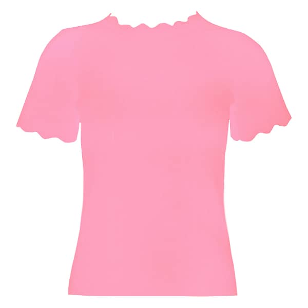 Scallop top pink roze